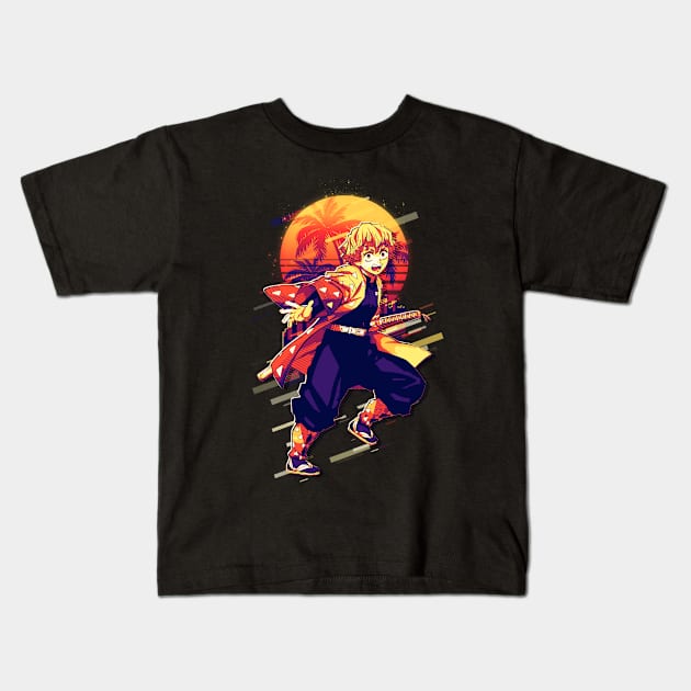 Zenitsu Agatsuma Kids T-Shirt by SiksisArt